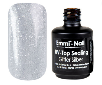 16559 Emmi-Nail UV/LED top pečatné trblietky *strieborné* 14ml