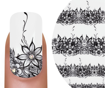 80341 Emmi-Nail Water Tattoo Čierne kvety 1